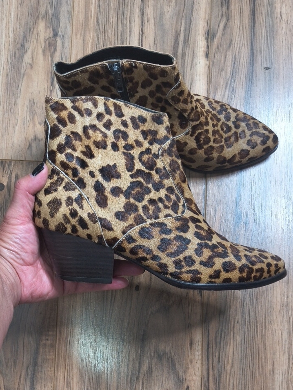ASH Henna Leather Animal Print Booties